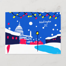 Washington DC Art Deco Style Card Illustration Postkarte