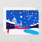 Washington DC Art Deco Style Card Illustration Postkarte (Vorne/Hinten)