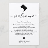 Washington DC Begrüßungsbrief und -ausflug Programm (Vorderseite)