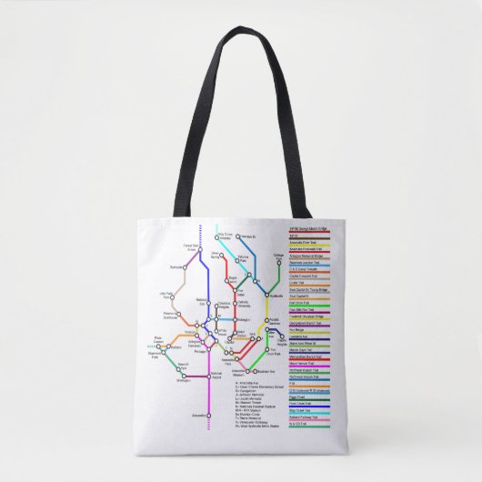 Washington DC Bike Map Tote Bag Tasche (Vorderseite)