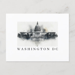 Washington DC Black and White Postcard Feiertagspostkarte