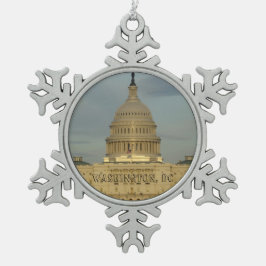 Washington, DC Capitol Building Schneeflocken Zinn-Ornament