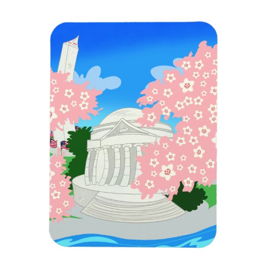 Washington DC Cheroms Blossoms Magnet (Vertikal)