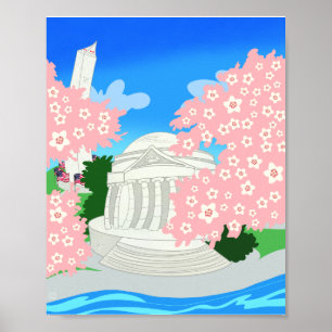 Washington DC Cheroms Blossoms Poster