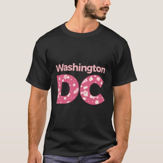 Washington DC Cherry Blossom Hintergrundmuster Fe T-Shirt (Vorderseite)
