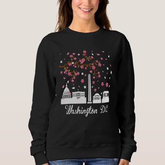 Washington DC Cherry blüht Männer Frauen Grafik Sweatshirt (Vorderseite)