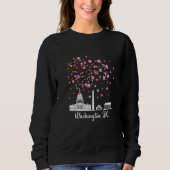 Washington DC Cherry blüht Monumente Männer Frauen Sweatshirt (Vorderseite)