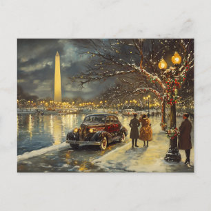 Washington DC Christmas Postcard Vintag Retro Postkarte