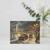 Washington DC Christmas Postcard Vintag Retro Postkarte (Stehend Vorderseite)