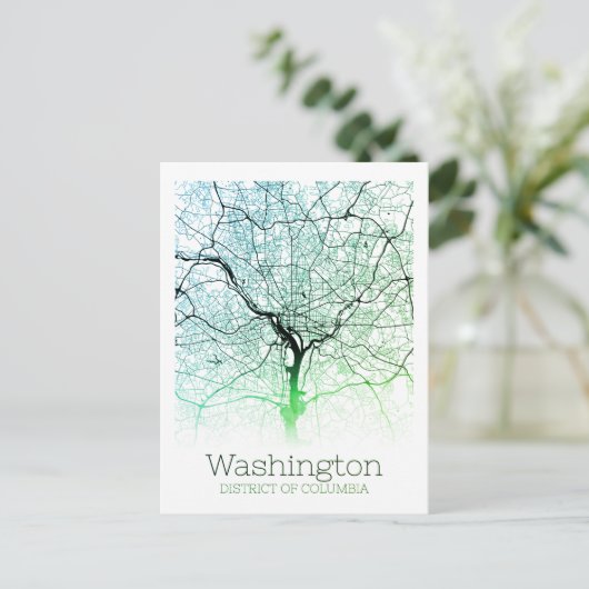 Washington DC City Map Postkarte (Stehend Vorderseite)