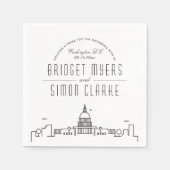 Washington DC Deko Skyline | Hochzeitsveranstaltun Serviette (Vorderseite)