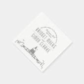 Washington DC Deko Skyline | Hochzeitsveranstaltun Serviette (Ecke)