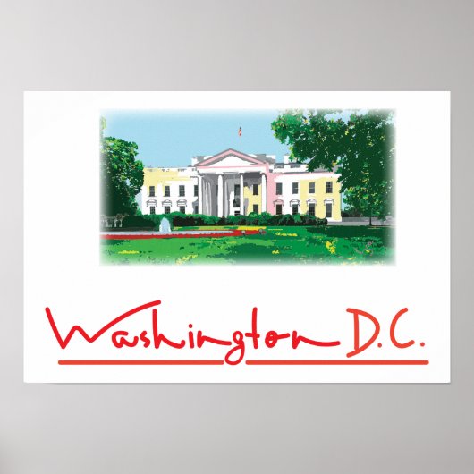 Washington DC - Digitales Bild im Weißen Haus Poster (Vorne)