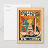 Washington DC District im Vintage-Stil Postkarte (Vorne/Hinten)