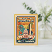 Washington DC District im Vintage-Stil Postkarte (Stehend Vorderseite)