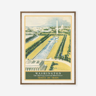 Washington DC Eisenbahn Richtung Capitol Reise Poster