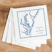 Washington DC Elegant Navy Blue Map Wedding Serviette
