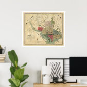 Washington DC Environs Map von Silversparre 1887 Poster (Heimbüro)