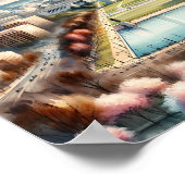 Washington DC Famous Travel Places Aquarell Poster (Ecke)