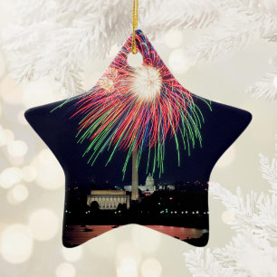 Washington DC Feuerwerks Nacht Foto Keramikornament