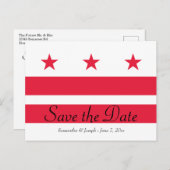 Washington DC Flag Save the Date Ankündigungspostkarte (Vorne/Hinten)