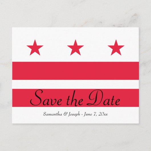 Washington DC Flag Save the Date Ankündigungspostkarte (Vorderseite)