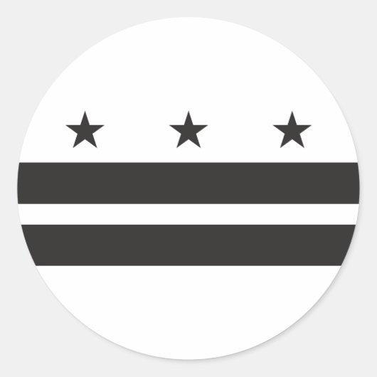 Washington DC Flag - Schwarz Runder Aufkleber (Vorderseite)
