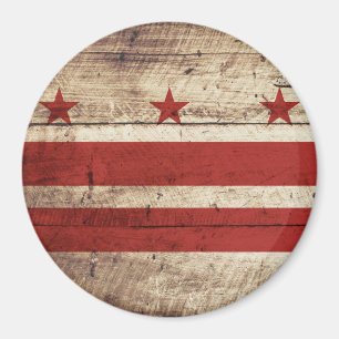 Washington DC-Flagge auf altem hölzernem Korn Magnet