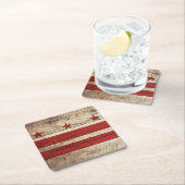 Washington DC-Flagge auf altem hölzernem Korn Rechteckiger Pappuntersetzer (Vor Ort)