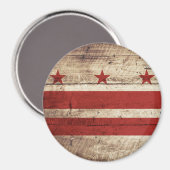 Washington DC Flagge für Old Wood Grain Magnet (Vorderseite/Rückseite)