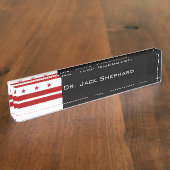 Washington DC-Flagge Namensplakette (Seite)