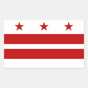 Washington DC-Flagge Rechteckiger Aufkleber