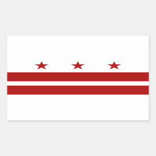 Washington DC-Flagge Rechteckiger Aufkleber