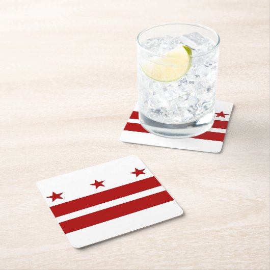Washington DC-Flagge Rechteckiger Pappuntersetzer (Vor Ort)