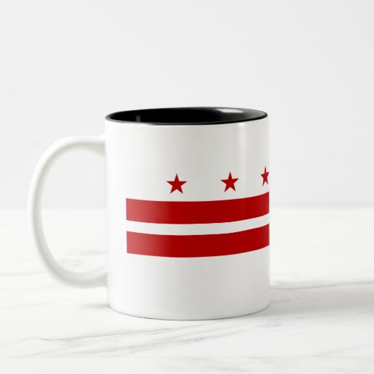 Washington, DC-Flagge Zweifarbige Tasse (Links)