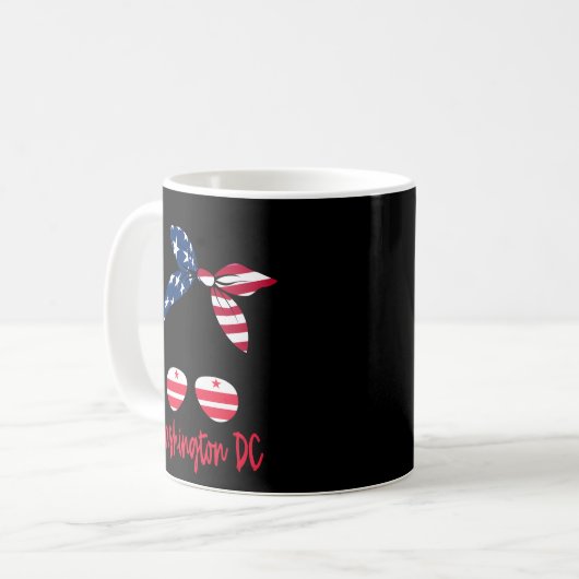 Washington DC Flaggenstaat Kaffeetasse (Vorderseite Links)