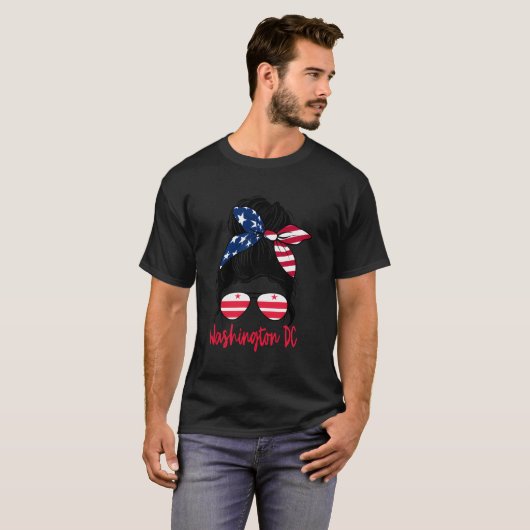 Washington DC Flaggenstaat T-Shirt (Vorne ganz)