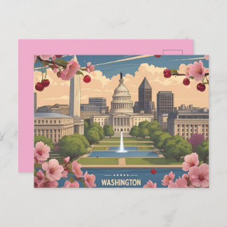 Washington DC Frühjahr Skyline_cherblüte Postkarte