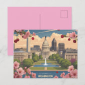 Washington DC Frühjahr Skyline_cherblüte Postkarte (Vorne/Hinten)