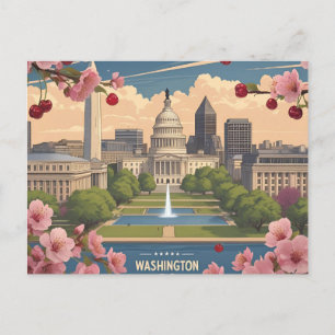 Washington DC Frühjahr Skyline_cherblüte Postkarte