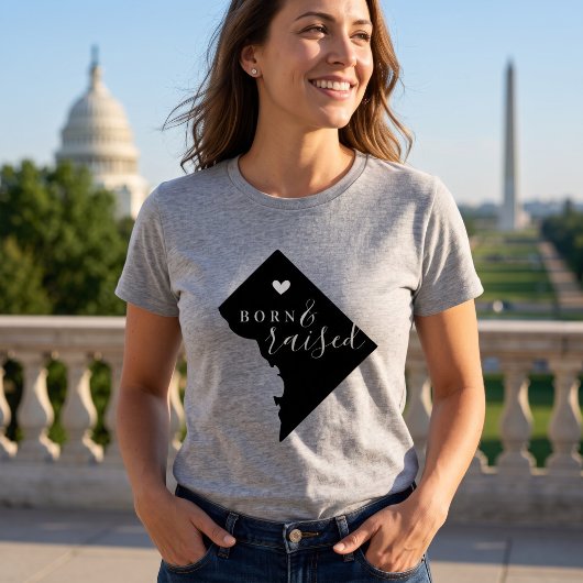 Washington DC Geborenes und erhöhtes Staat T-Shirt