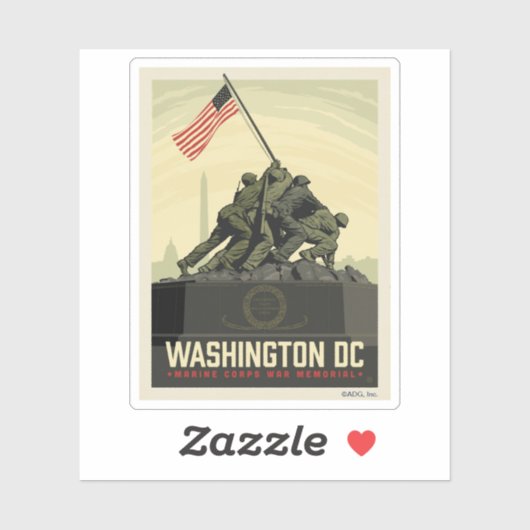 Washington, DC | Gedenkstätte des Marine Corps Aufkleber (Blatt)