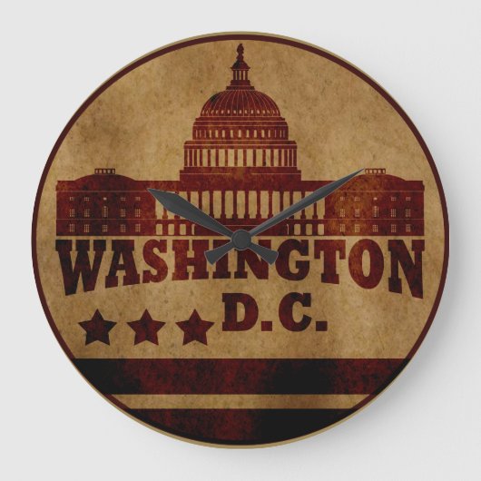 Washington DC Große Wanduhr (Vorderseite)