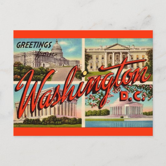 Washington DC Grüße Postkarte (Vorderseite)