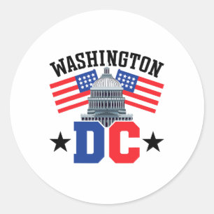 Washington DC Hauptstadt Hill American Flag USA Pr Runder Aufkleber