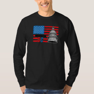 Washington DC Hauptstadt Hill American Flag USA Pr T-Shirt