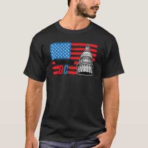 Washington DC Hauptstadt Hill American Flag USA Pr T-Shirt