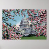 Washington DC Hauptstadt Hill Cherry Blossom Poster (Vorne)