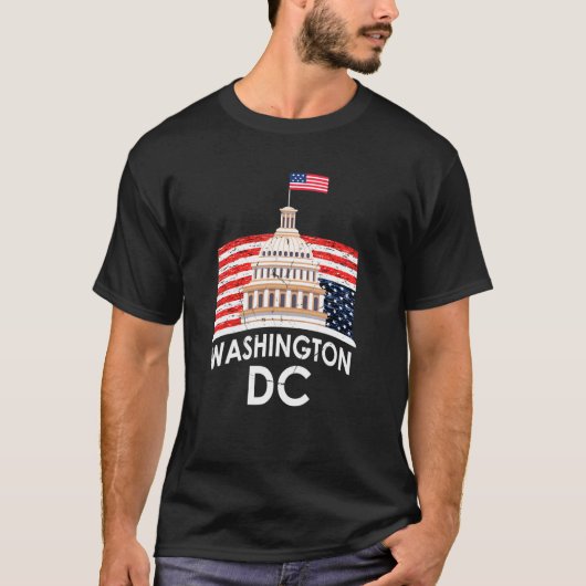 Washington Dc Hauptstadt Hill Usa Flag Souvenir To T-Shirt (Vorderseite)