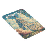 Washington DC Hauptstadt Travel Art Vintag Magnet (Rechte Seite)